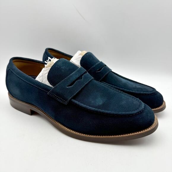 Florsheim Mens Rucci Penny Loafers US 7 M EU 40 Navy Blue Suede NIB main image 2